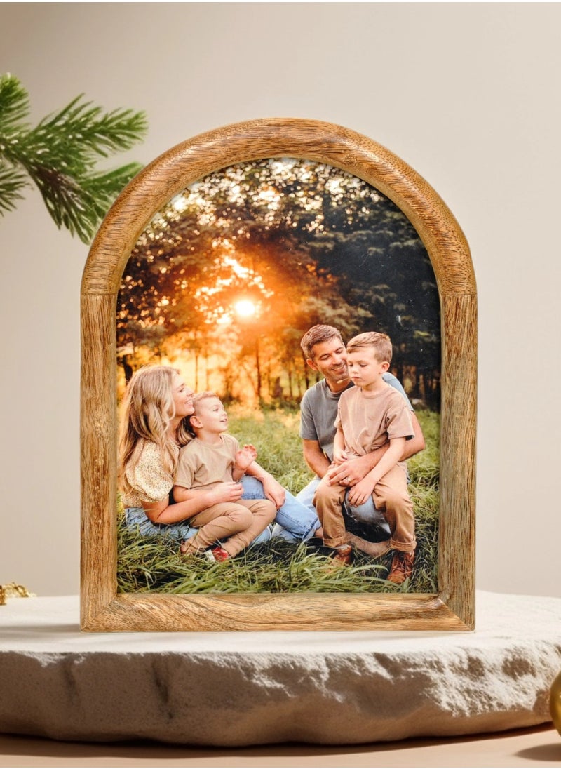 Mars & More Handcrafted Wooden Arch Photo Frame 17x22 cm by Artesania  - Image 1