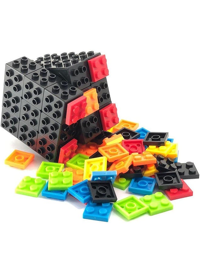 Fanxin Magic Cube Rubix Cube 3x3 Build-on Brick Magic Cube Brain Teaser Puzzle and Bricks Toy in 1 for Kids Adult Gift Compatible with Lego - Image 2
