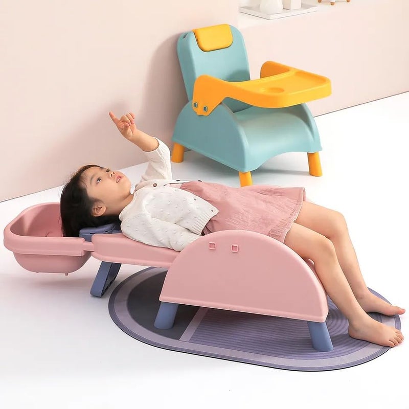 Grofly 3 in 1 Hair Washing Chair Kids Hair Washing Bath Seat TearFree Toddler Head Hair Rinser Salon Seat for Girls Boys Adjustable Childrens Shampoo Chair is Suitable for 06 Years - Image 1