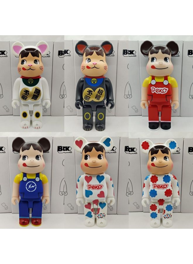 Hundred Bearbricck Vinyl Violence Bear Ornaments Building Blocks Bear Fluid Bear Toy Hand Doll 400%-Color:Steel - Image 3