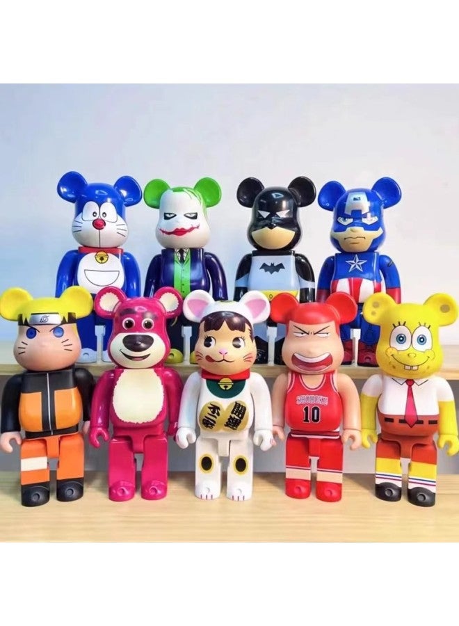 Hundred Bearbricck Vinyl Violence Bear Ornaments Building Blocks Bear Fluid Bear Toy Hand Doll 400%-Color:Steel - Image 2
