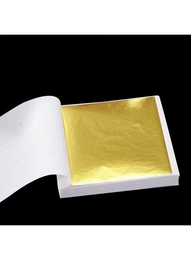 Beone 100-Piece Lmitation Gold Foil Stickers, Self adhesive Decorative Foil Paper, for Arts Decoration, Handcrafts, Gilding, Furniture, Nail Painting, Paintings, Wall Art, DIY, 14X14cm Gold - Image 4