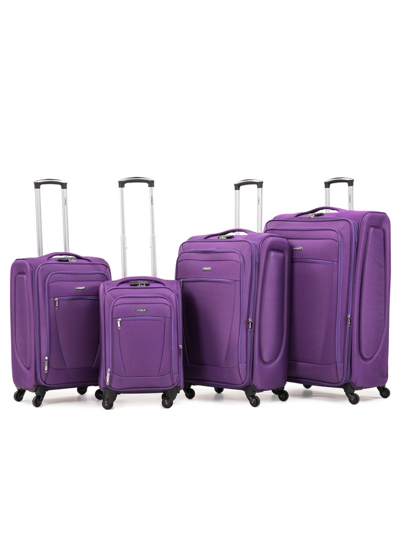 STARLIFE - 4 Piece Softside 4 Wheels Trolley Luggage Set With Number Lock 20,24,28,32 Inches - Image 1