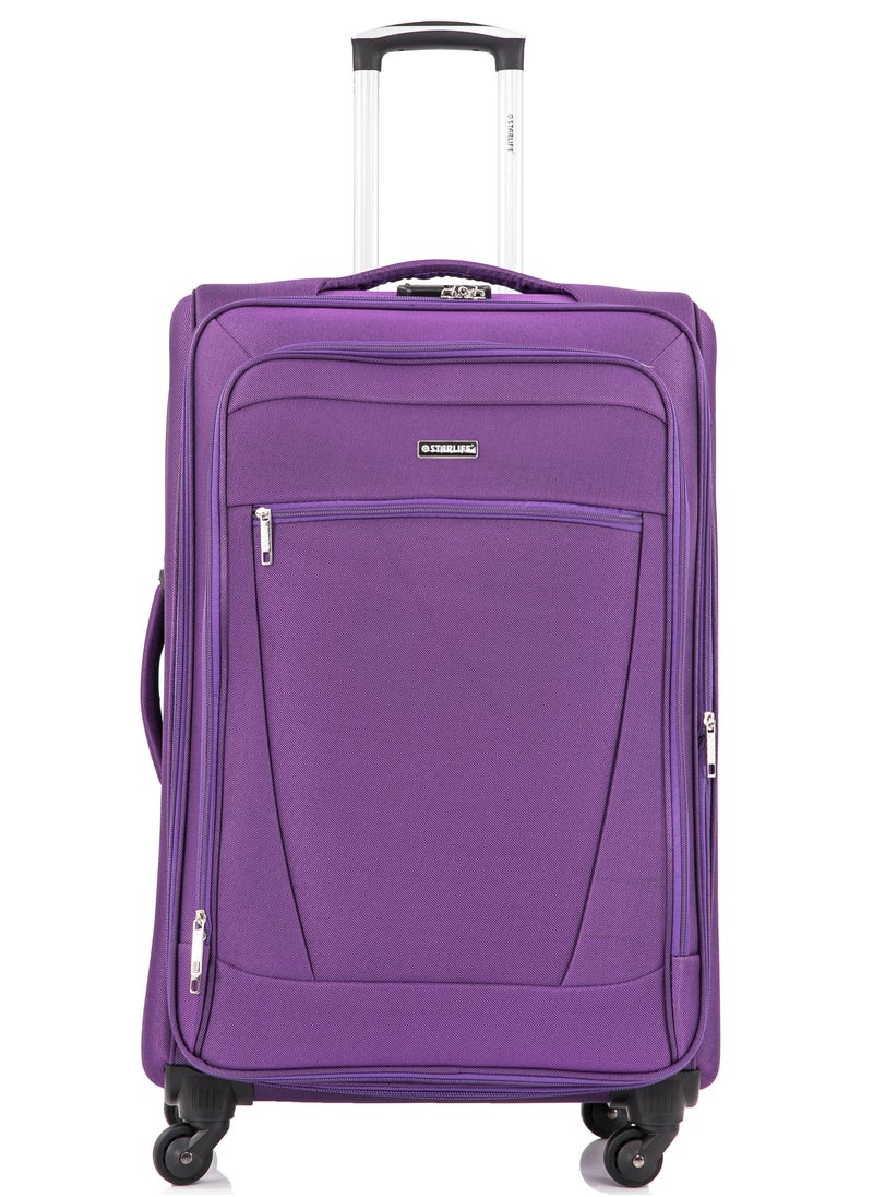 STARLIFE - 4 Piece Softside 4 Wheels Trolley Luggage Set With Number Lock 20,24,28,32 Inches - Image 1