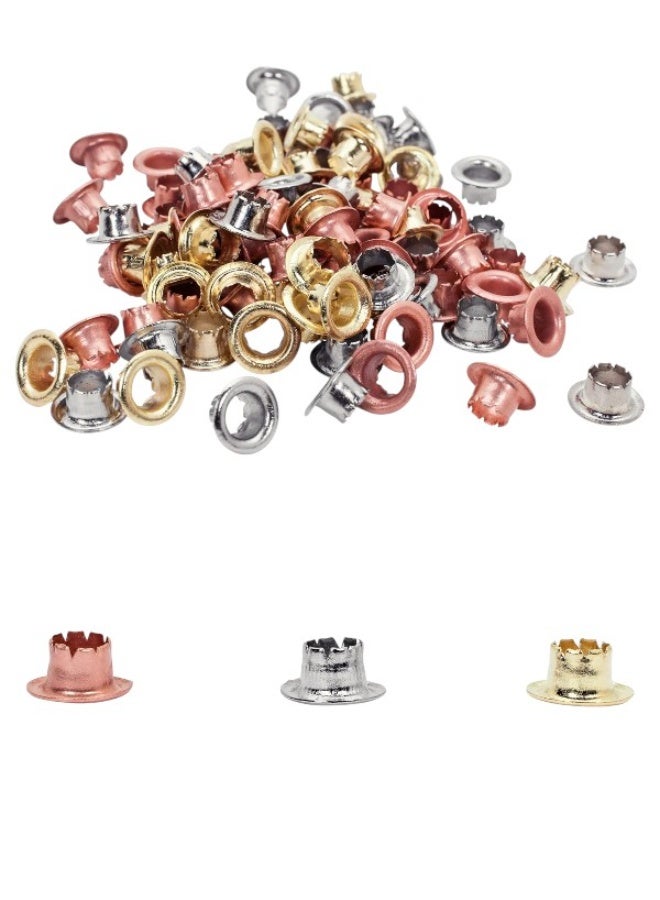 Rapid Eyelets for Textile Applications – 4 mm, 100 Pieces, Aluminum, Silver/Blue/Green - Image 3