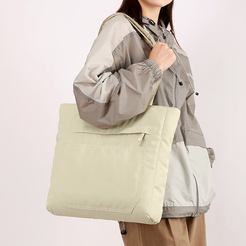 Large Capacity Nylon Tote Bag for Women, 2025 Fashion Solid Color Shoulder Bag - Image 1