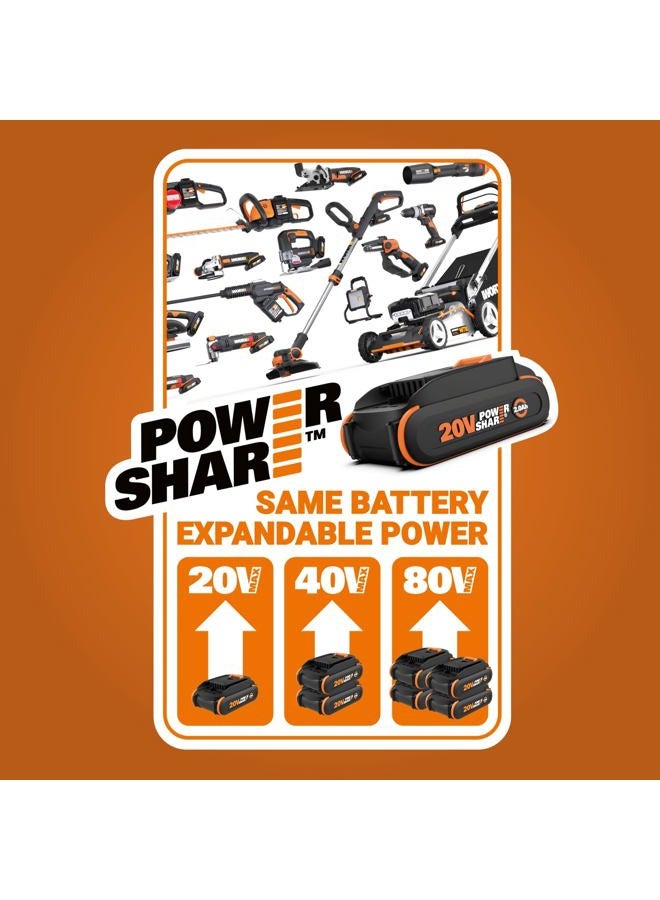 WORX 20V Cordless Seed Spreader 6-Speeds 5-Ft. Max Distance, Fertilizer Spreaders 8 Flow-Rate Settings, Broadcast Spreader Easier Than Hand Spreaders for Lawns WG869 – Battery & Charger Included - Image 3