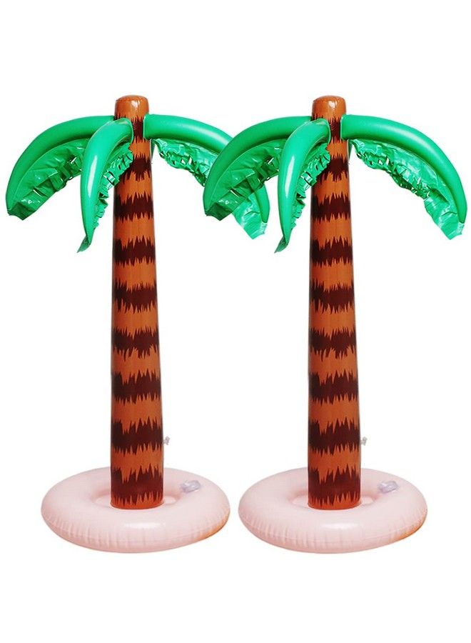 Aniann Inflatable Palm Tree Decoration 2 Pack Jumbo Coconut Trees Beach Backdrop Favor Tropical Blow Up Hawaiian Summer Party Decor For Hawaiian Luau Party Decoration - Image 2