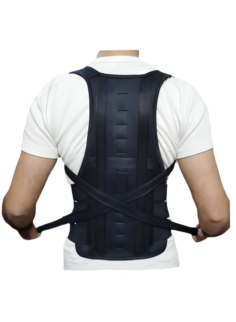 Vertical Back Corset Belt - High Quality Posture Corrector with 12 Braces - Full Back and Shoulder Support for Men & Women - Image 1