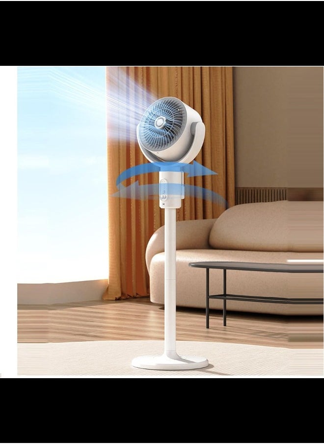 33" Standing Smart Fans, 360 Circulation Quiet Powerful Floor Fan, Adjustable Height, Remote Control,For Bedroom Home Office White (Color : Plug-in model)