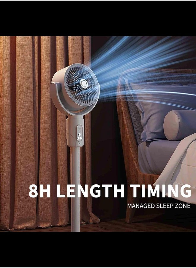33" Standing Smart Fans, 360 Circulation Quiet Powerful Floor Fan, Adjustable Height, Remote Control,For Bedroom Home Office White (Color : Plug-in model)