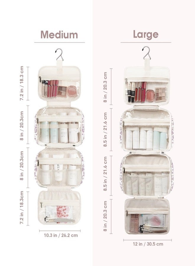 Narwey Hanging Toiletry Bag for Women Toiletries Bag for Travel Size Essentials Accessories, Y-Little Dusty Pink Flower, Medium - Image 5
