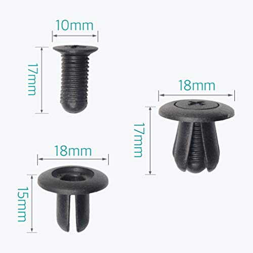 Lantee 20 Pcs Push-Type Bumper Fender Liner Retainer Clips Fasteners Rivets Replacement for Mazda B092-51-833, Replacement for Ford MB-455-56143 & W705845-S300, Replacement for Hyundai 86590-28000 - Image 3