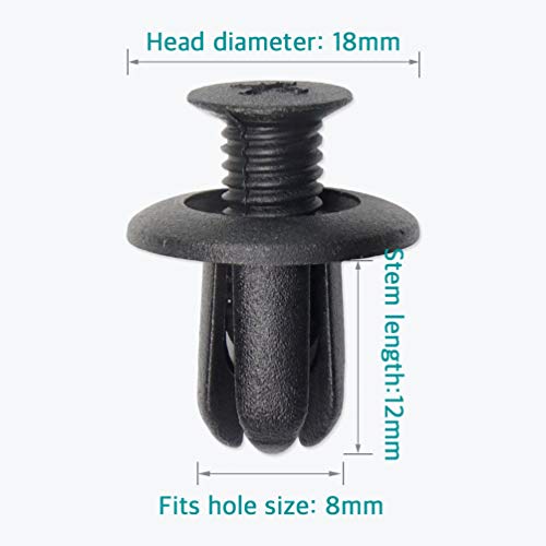 Lantee 20 Pcs Push-Type Bumper Fender Liner Retainer Clips Fasteners Rivets Replacement for Mazda B092-51-833, Replacement for Ford MB-455-56143 & W705845-S300, Replacement for Hyundai 86590-28000 - Image 2