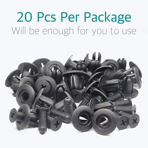 Lantee 20 Pcs Push-Type Bumper Fender Liner Retainer Clips Fasteners Rivets Replacement for Mazda B092-51-833, Replacement for Ford MB-455-56143 & W705845-S300, Replacement for Hyundai 86590-28000 - Image 5