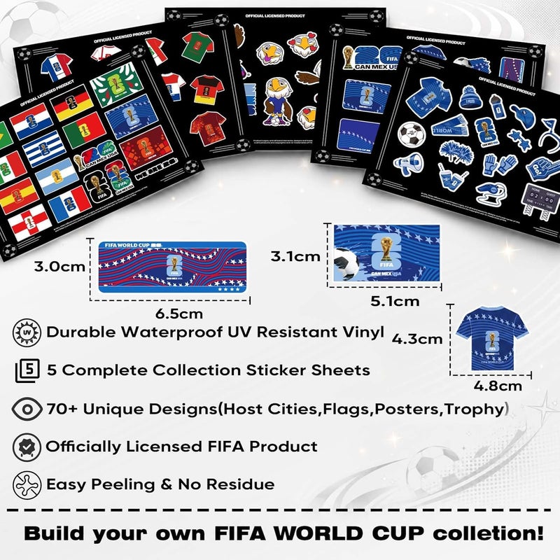 Mesuca FIFA World Cup 2026 Stickers - Official Soccer Stickers with Trophy, Host City, Flags & Mascot Design - Image 2