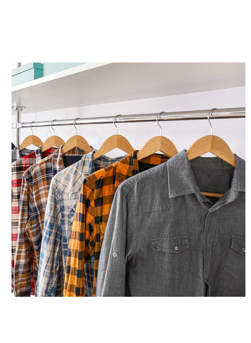 Premium Wooden Hangers 20 Pack - Durable And Slim Coat Hanger - Suit Hangers with 360-Degree Rotatable Hook - Wood Hangers with Shoulder Grooves (Natural Color)  - Image 3