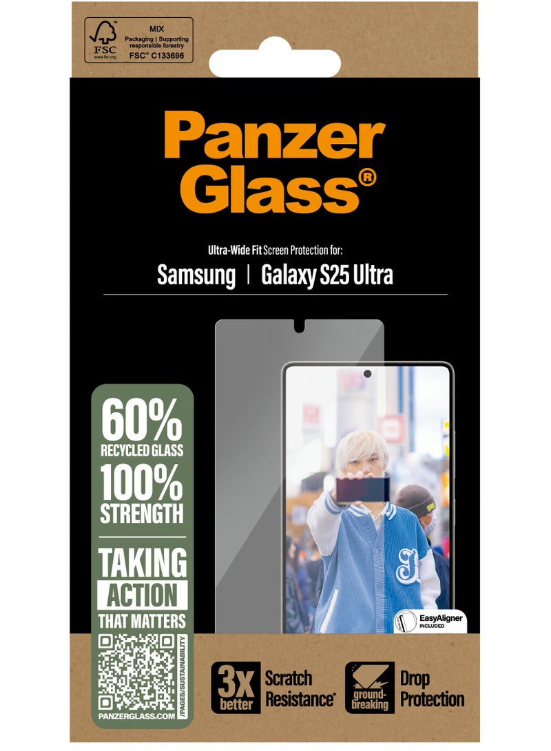 بانزرجلاس "بانزر جلاس حماية شاشة سامسونج جالاكسي  S25 الترا  مقاس واسع  شفاف" - Image 4