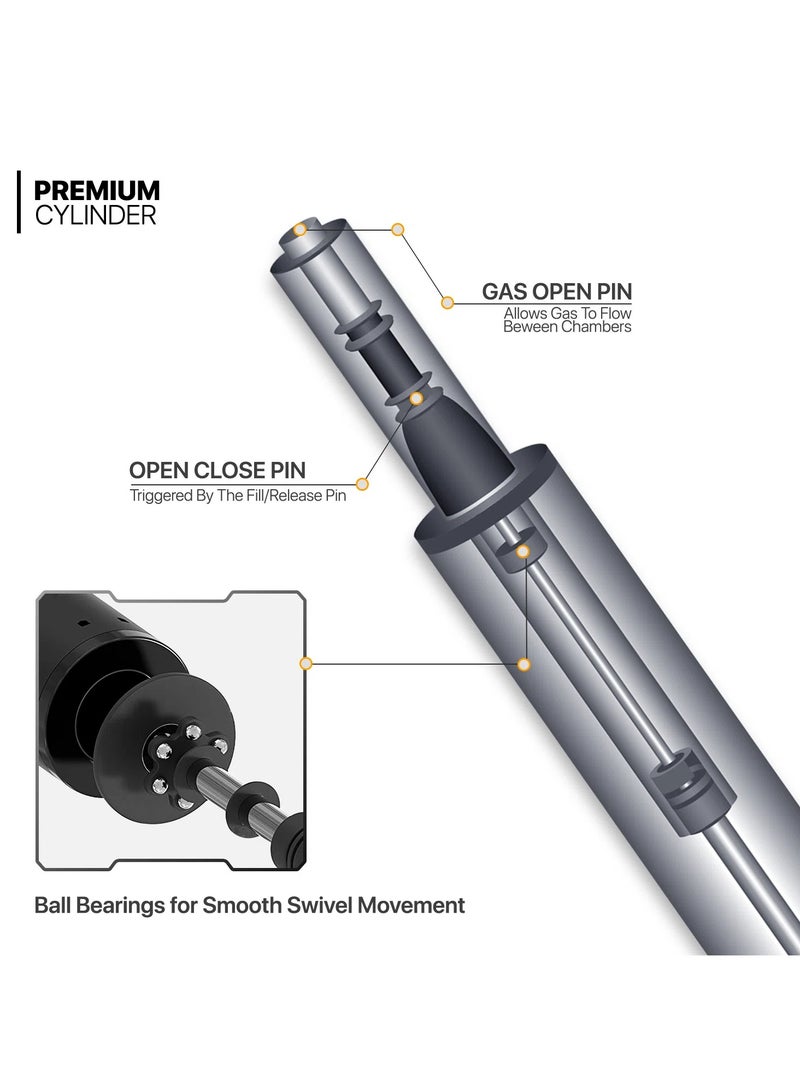 مفروشات صابر واخوانه (ذ.م.م) SBF Height Adjustable Bar Stools | Set of 2 PU Leather Swivel Chairs with Backrest and Footrest | Hydraulic Chrome Base for Kitchen & Dining, Black - Image 4