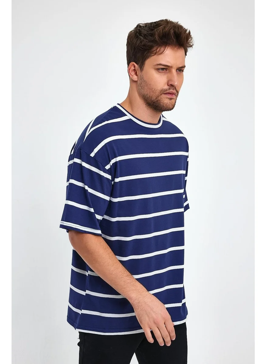 الكسندر جاردي Striped Oversize T-Shirt (E23-0046)