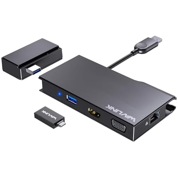 WAVLINK USB C DOCKING STATION DUAL MONITOR, 2K HDMI, 1080P VGA, 5 GBPS USB 3.0, SD/TF CARD READER, 1GBPS ETHERNET PORT FOR LAPTOP WINDOWS MACOS - Image 1