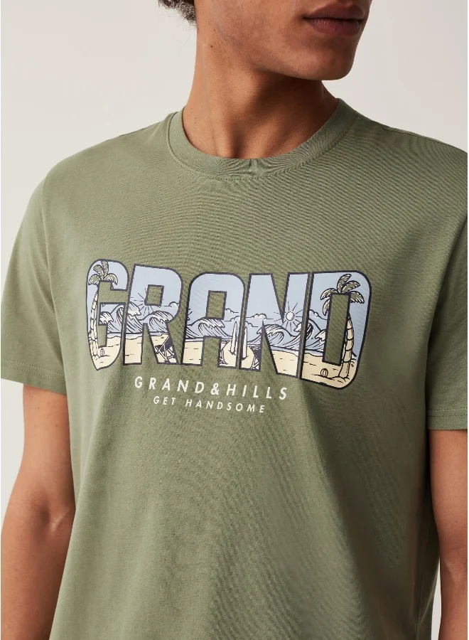 Ovs Ovs T-Shirt With Round Neck And Grand&Hills Print
