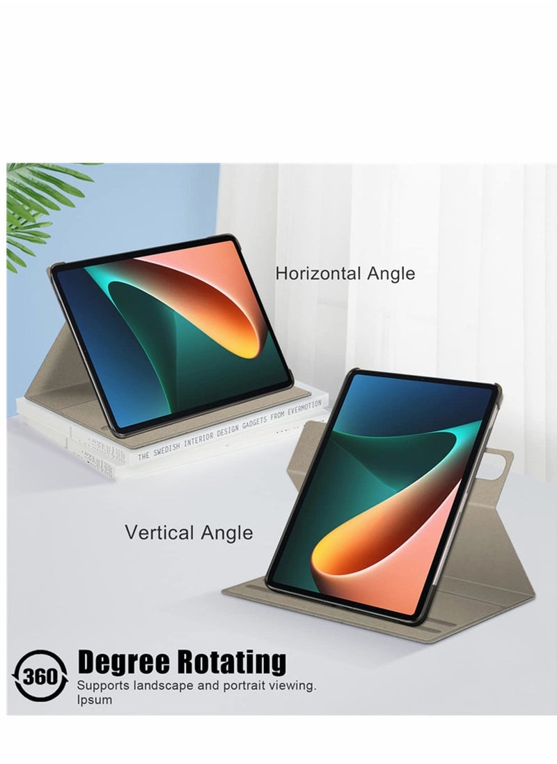 SYOSI - Case for Xiaomi Mi Pad 5 case Pro Elastic Strap Pen Holder Stand Auto Sleep Wake Up Function Cover PU Leather Tablet Cases Gray - Image 1