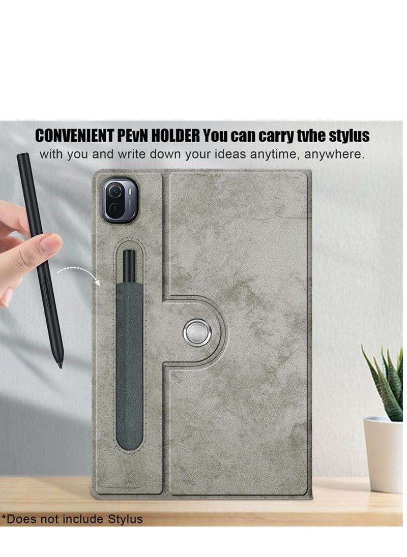 SYOSI - Case for Xiaomi Mi Pad 5 case Pro Elastic Strap Pen Holder Stand Auto Sleep Wake Up Function Cover PU Leather Tablet Cases Gray - Image 1