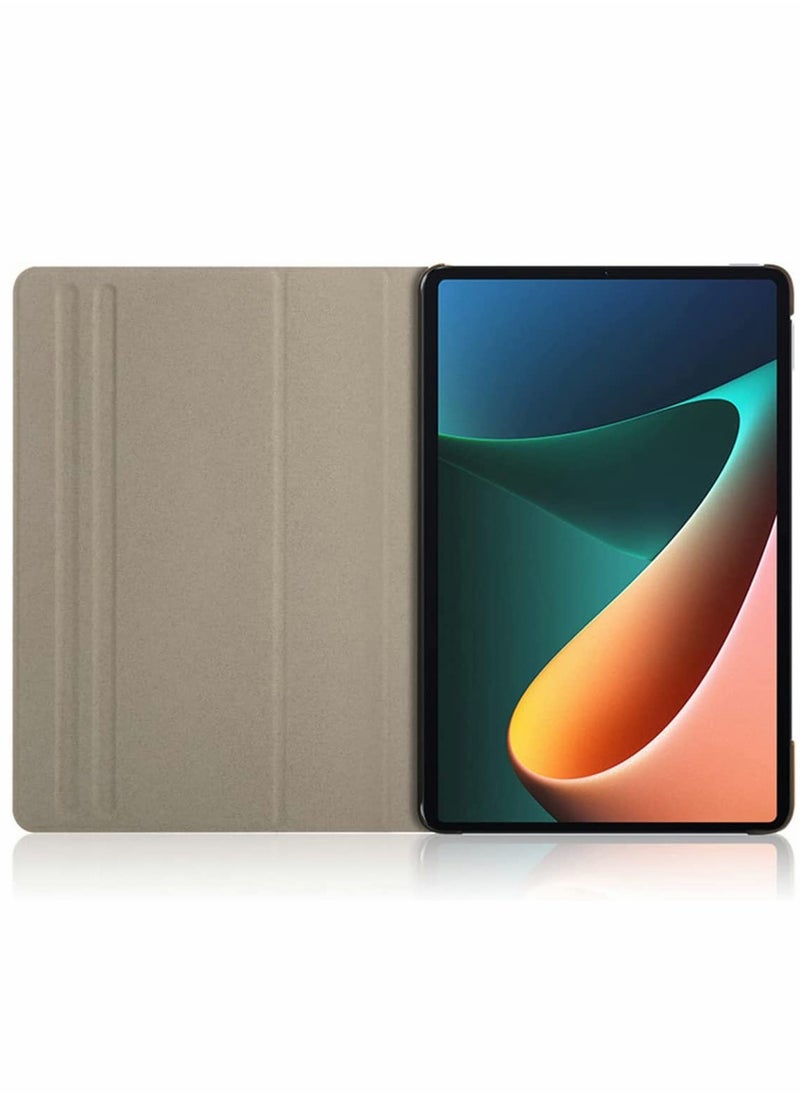 SYOSI - Case for Xiaomi Mi Pad 5 case Pro Elastic Strap Pen Holder Stand Auto Sleep Wake Up Function Cover PU Leather Tablet Cases Gray - Image 1