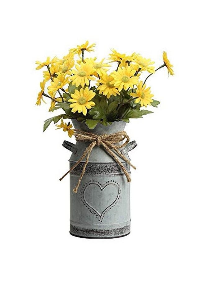 VANCORE Shabby Chic Milk Can Galvanized Vase Metal Jug French Rustic Bucket Farmhouse Decor  - Image 3