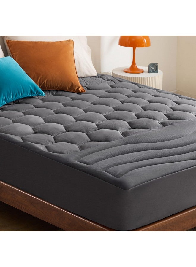 Bedsure Bedsure Grey Twin XL Mattress Pad - Soft Mattress Topper for College Dorm Room Essentials, Extra Long Twin Bed Cover Protector with 8-21 Inches Deep Pocket, Washable, Grey, 39x80 Inches  - Image 1