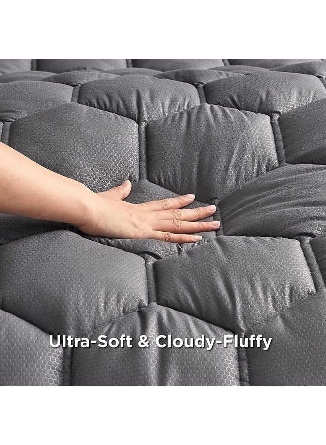 Bedsure Bedsure Grey Twin XL Mattress Pad - Soft Mattress Topper for College Dorm Room Essentials, Extra Long Twin Bed Cover Protector with 8-21 Inches Deep Pocket, Washable, Grey, 39x80 Inches  - Image 3