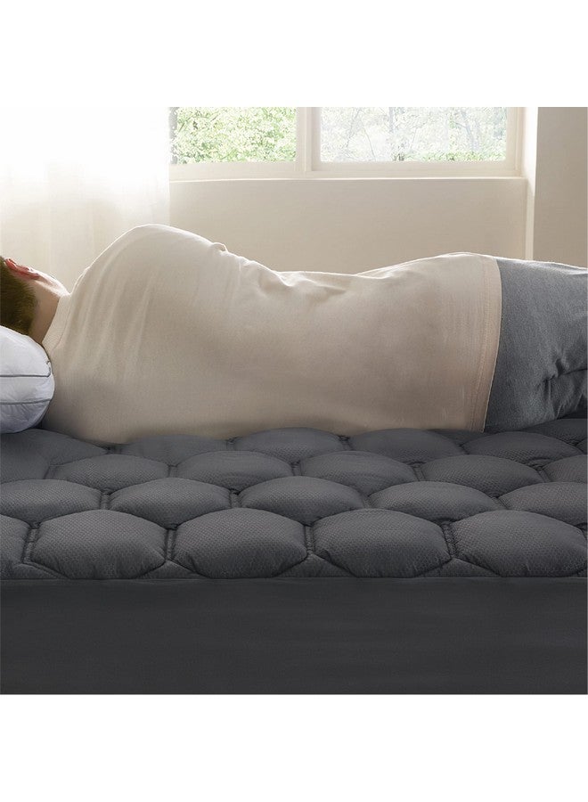 Bedsure Bedsure Grey Twin XL Mattress Pad - Soft Mattress Topper for College Dorm Room Essentials, Extra Long Twin Bed Cover Protector with 8-21 Inches Deep Pocket, Washable, Grey, 39x80 Inches  - Image 5