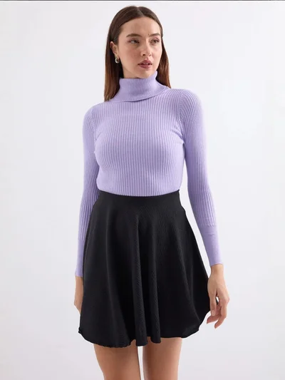BIG DART BDART Textured Turtleneck Fitted Sweater