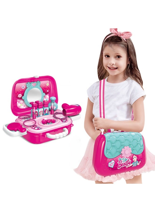 DAT Little Princess Beauty Play Set - Kids 2-in-1 Beauty Kit with Hair Dryer, Lipstick, Mirror & Accessories - Fashion Playset for Girls - Image 5
