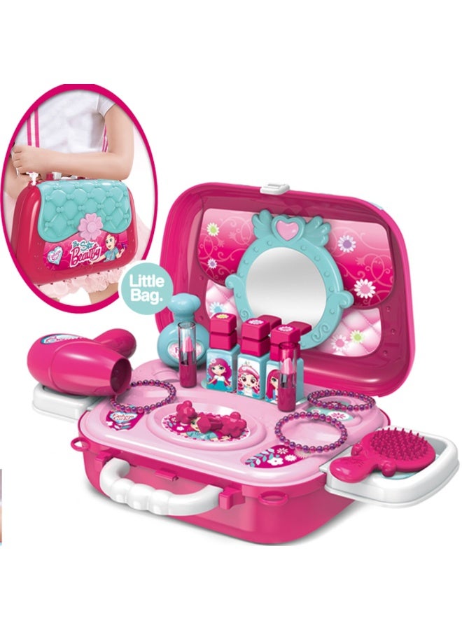 DAT Little Princess Beauty Play Set - Kids 2-in-1 Beauty Kit with Hair Dryer, Lipstick, Mirror & Accessories - Fashion Playset for Girls - Image 4