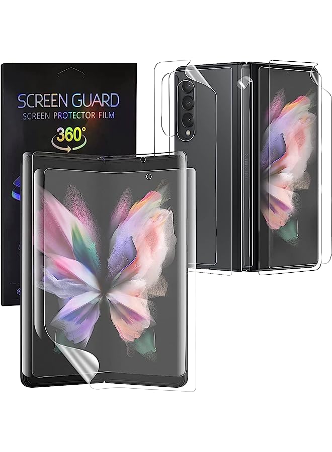 erorex Z Fold 3 Screen Protector, [2Set 8Pcs] Hd Full Covered Outer + Inner Screen Tpu Soft Film + Back Cover Flexible Screen Protector For Samsung Galaxy Z Fold 3 5G[Bubble Free][Simple Installation] - Image 1