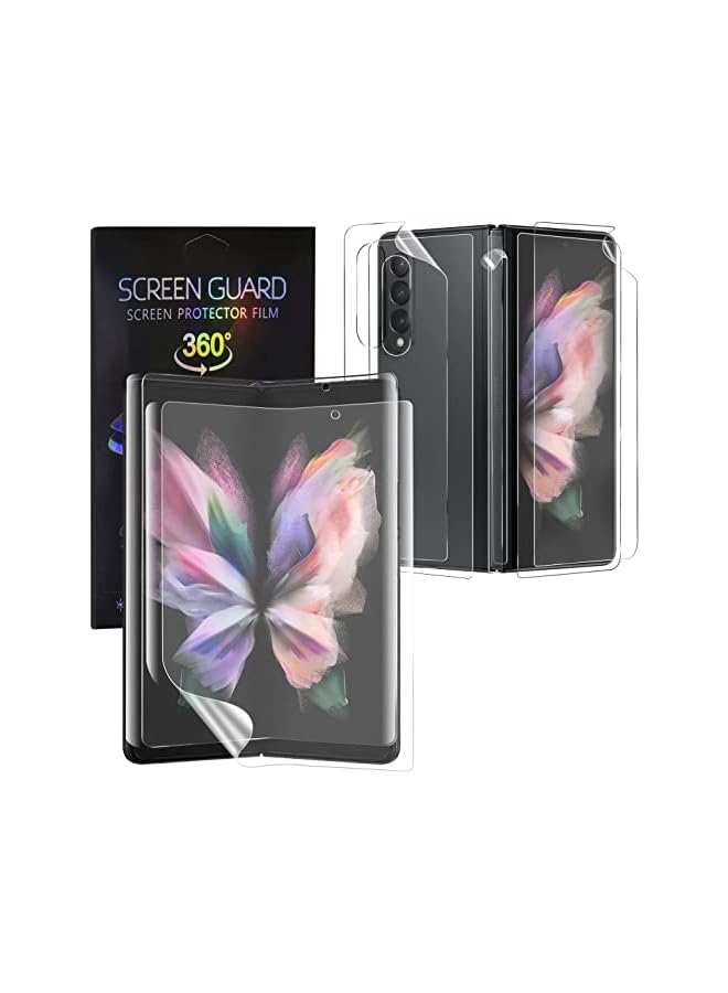 erorex Z Fold 3 Screen Protector, [2Set 8Pcs] Hd Full Covered Outer + Inner Screen Tpu Soft Film + Back Cover Flexible Screen Protector For Samsung Galaxy Z Fold 3 5G[Bubble Free][Simple Installation] - Image 2