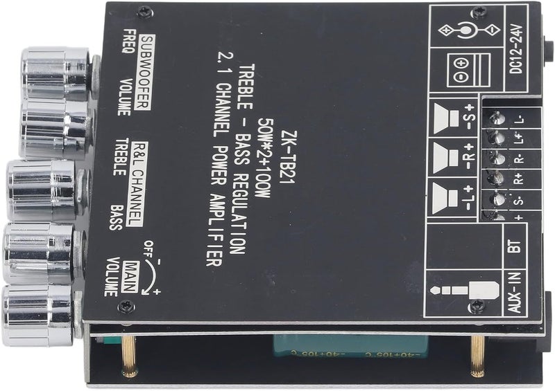 لوحة مضخم FTVOGUE BT 5.0 بقدرة 50W+50W+100W، وحدة مضخم صوت 2.1 قناة مع مدخل AUX وBT وU Disk وUSB وبطاقة الصوت لمشاريع DIY لأنظمة الصوت ومكبرات الصوت والوسائط المتعددة - Image 2