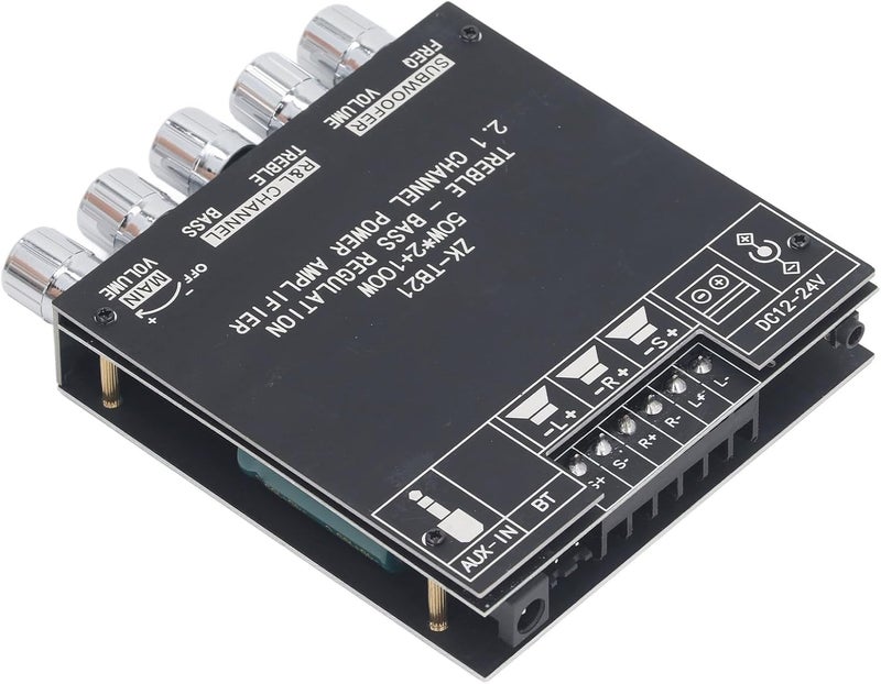 لوحة مضخم FTVOGUE BT 5.0 بقدرة 50W+50W+100W، وحدة مضخم صوت 2.1 قناة مع مدخل AUX وBT وU Disk وUSB وبطاقة الصوت لمشاريع DIY لأنظمة الصوت ومكبرات الصوت والوسائط المتعددة - Image 4