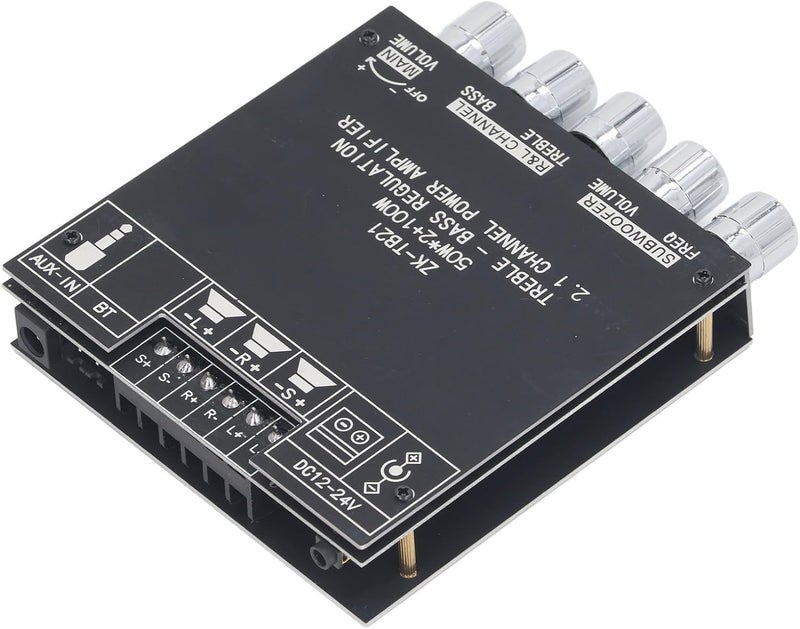لوحة مضخم FTVOGUE BT 5.0 بقدرة 50W+50W+100W، وحدة مضخم صوت 2.1 قناة مع مدخل AUX وBT وU Disk وUSB وبطاقة الصوت لمشاريع DIY لأنظمة الصوت ومكبرات الصوت والوسائط المتعددة - Image 1