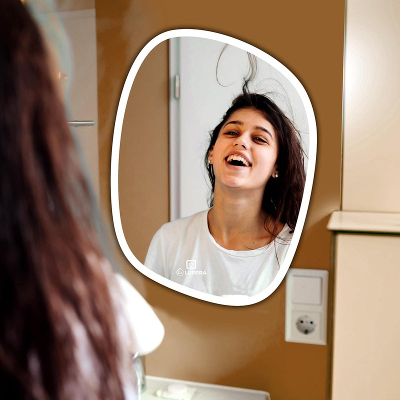 LUPPRA 18x24 Inch WallMounted LED Mirror with Smart Sensor and 3Color Light Warm White Natural Mirror Light Wash Basin Wall Mirror Fancy Washbasin MirrorSmart LED Design - Image 3