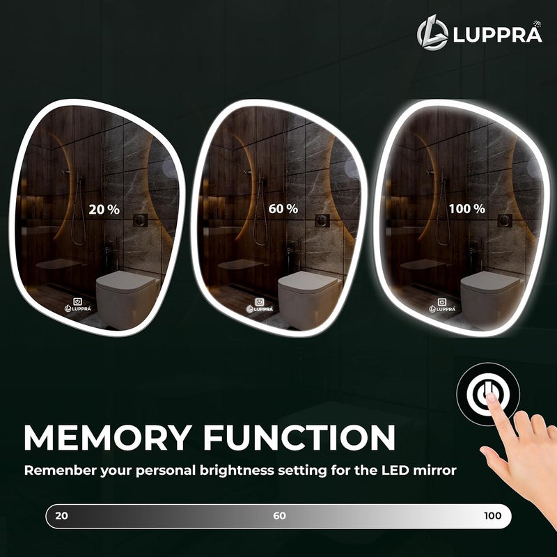 LUPPRA 18x24 Inch WallMounted LED Mirror with Smart Sensor and 3Color Light Warm White Natural Mirror Light Wash Basin Wall Mirror Fancy Washbasin MirrorSmart LED Design - Image 5