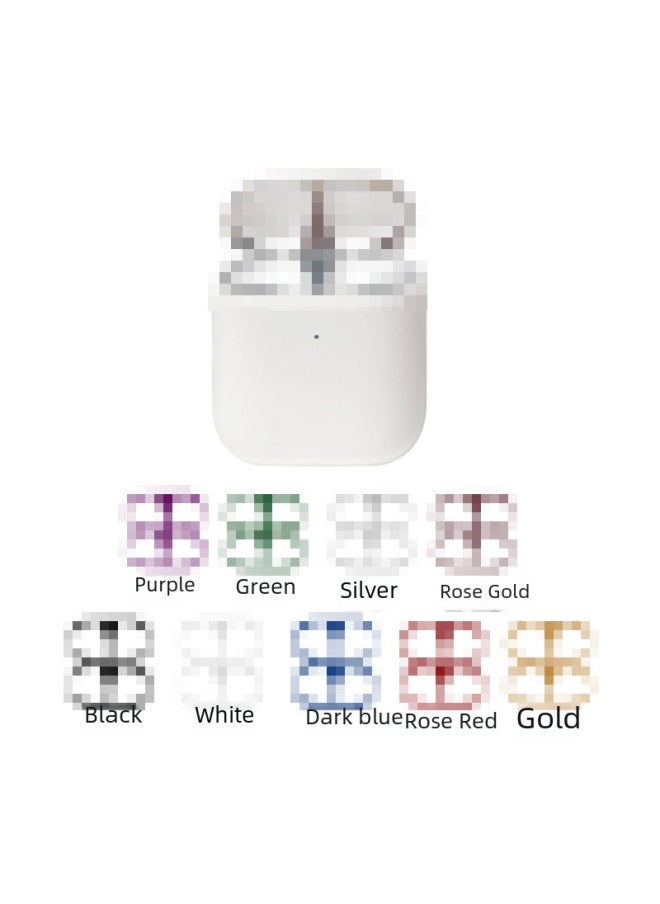 Generic - Hot Models Suitable For AirPods 3pro 1 Generation 2 Generation Metal Dustproof Stickers Apple Headset Dustproof Stickers-Color:Airpods 4 With Packaging Pair-Size:Purple - Image 1