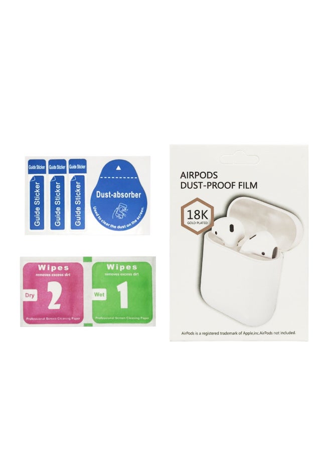 Generic - Hot Models Suitable For AirPods 3pro 1 Generation 2 Generation Metal Dustproof Stickers Apple Headset Dustproof Stickers-Color:Airpods 4 With Packaging Pair-Size:Purple - Image 1