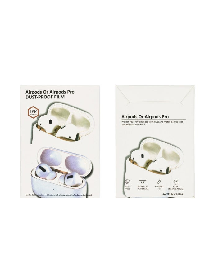 Generic - Hot Models Suitable For AirPods 3pro 1 Generation 2 Generation Metal Dustproof Stickers Apple Headset Dustproof Stickers-Color:Airpods 4 With Packaging Pair-Size:Purple - Image 1