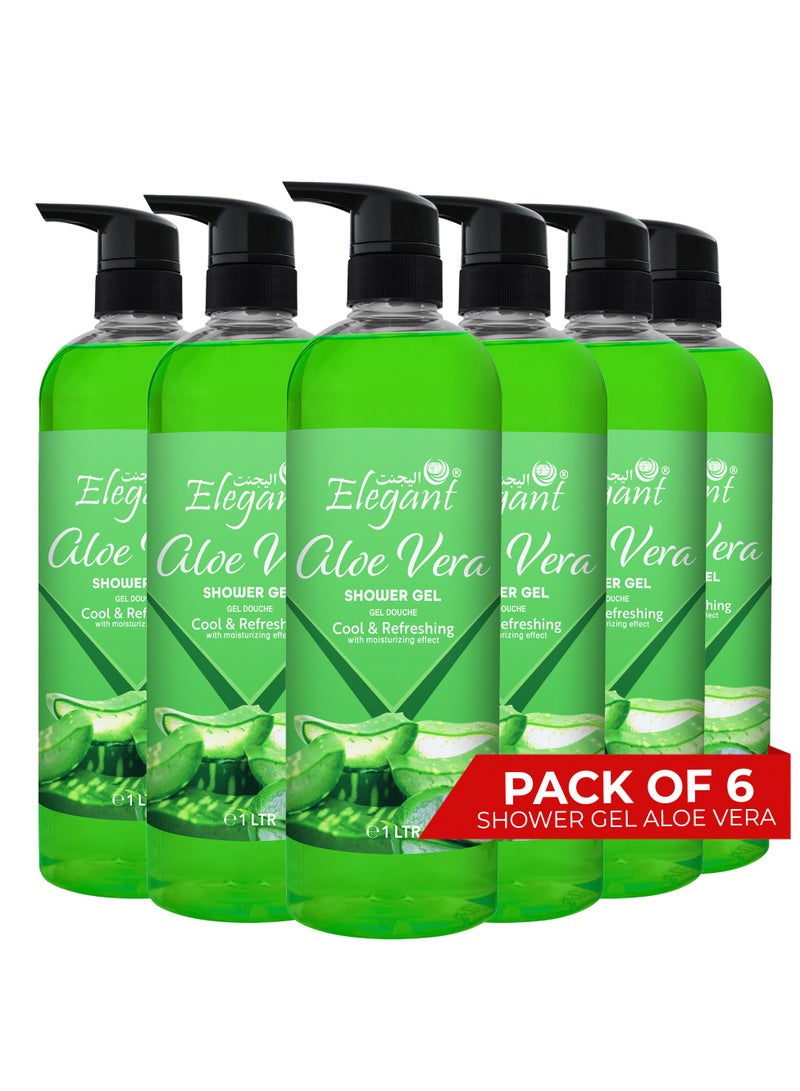 Elegant 6-Pieces Aloe Vera Shower Gel 1 Liter - Image 1