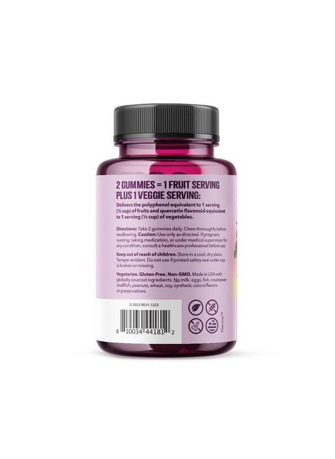 LifeSeasons - LifeSeasons Fruit & Veggie Gummy Supplement - 16 Fruits Vegetables & Sprouts - Vitamins Minerals & Antioxidants - Nutritional Support for Immunity & Wellness - 3X More Potent - 60 Gummies - Image 1