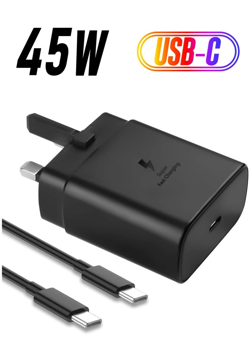 45W USB C Fast Charger for Samsung Galaxy S23 Ultra/S23/S23+/S22 Ultra/S22/S22+/S21Ultra/S21+/S21/S20Note10/10+/20/S20/S21/S10/S9/S8，Galaxy Tab S7/S7+/S8/S8+ PPS Type C Wall Charger with 6ft Cable - Image 1