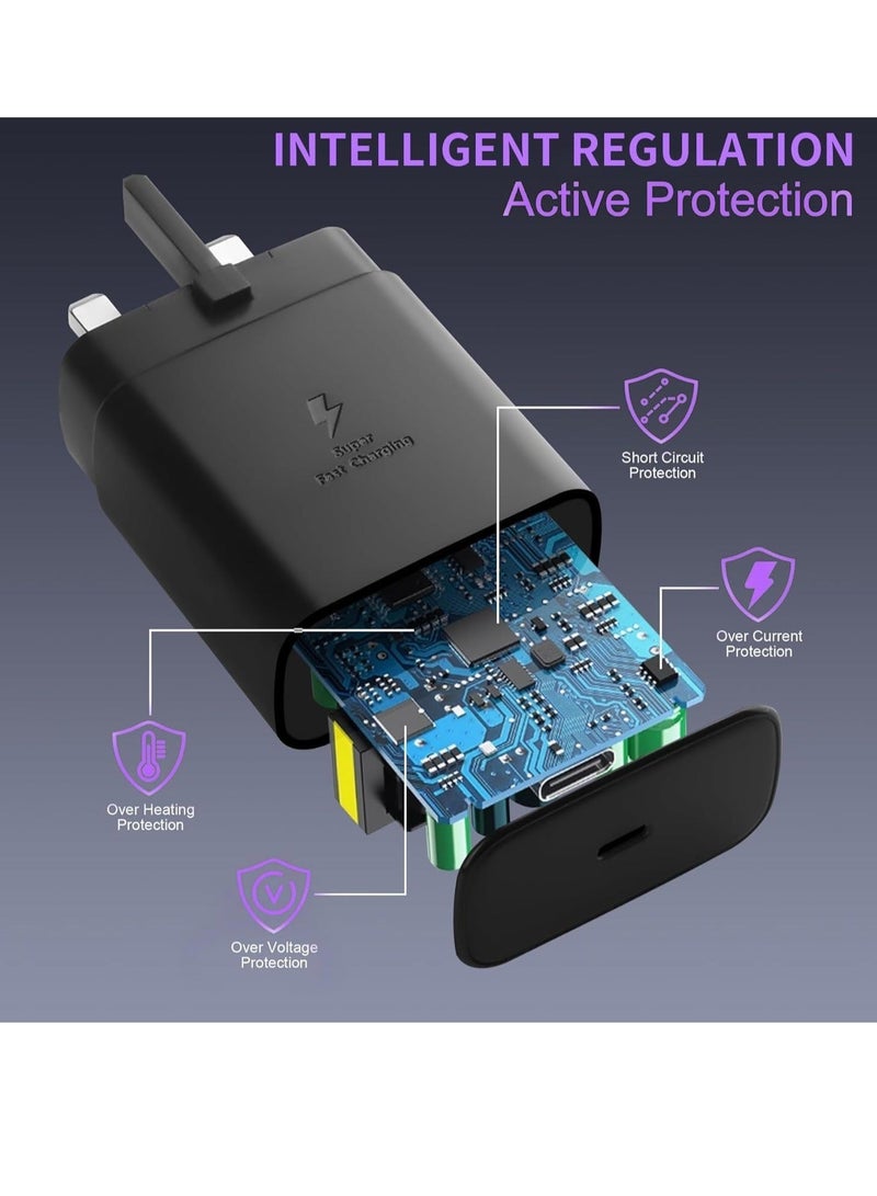 45W USB C Fast Charger for Samsung Galaxy S23 Ultra/S23/S23+/S22 Ultra/S22/S22+/S21Ultra/S21+/S21/S20Note10/10+/20/S20/S21/S10/S9/S8，Galaxy Tab S7/S7+/S8/S8+ PPS Type C Wall Charger with 6ft Cable - Image 5
